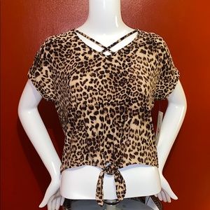Wishful Park Cheetah Print Crop Top